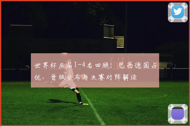 世界杯历届1-4名回顾：巴西德国占优，晋级分布与决赛对阵解读